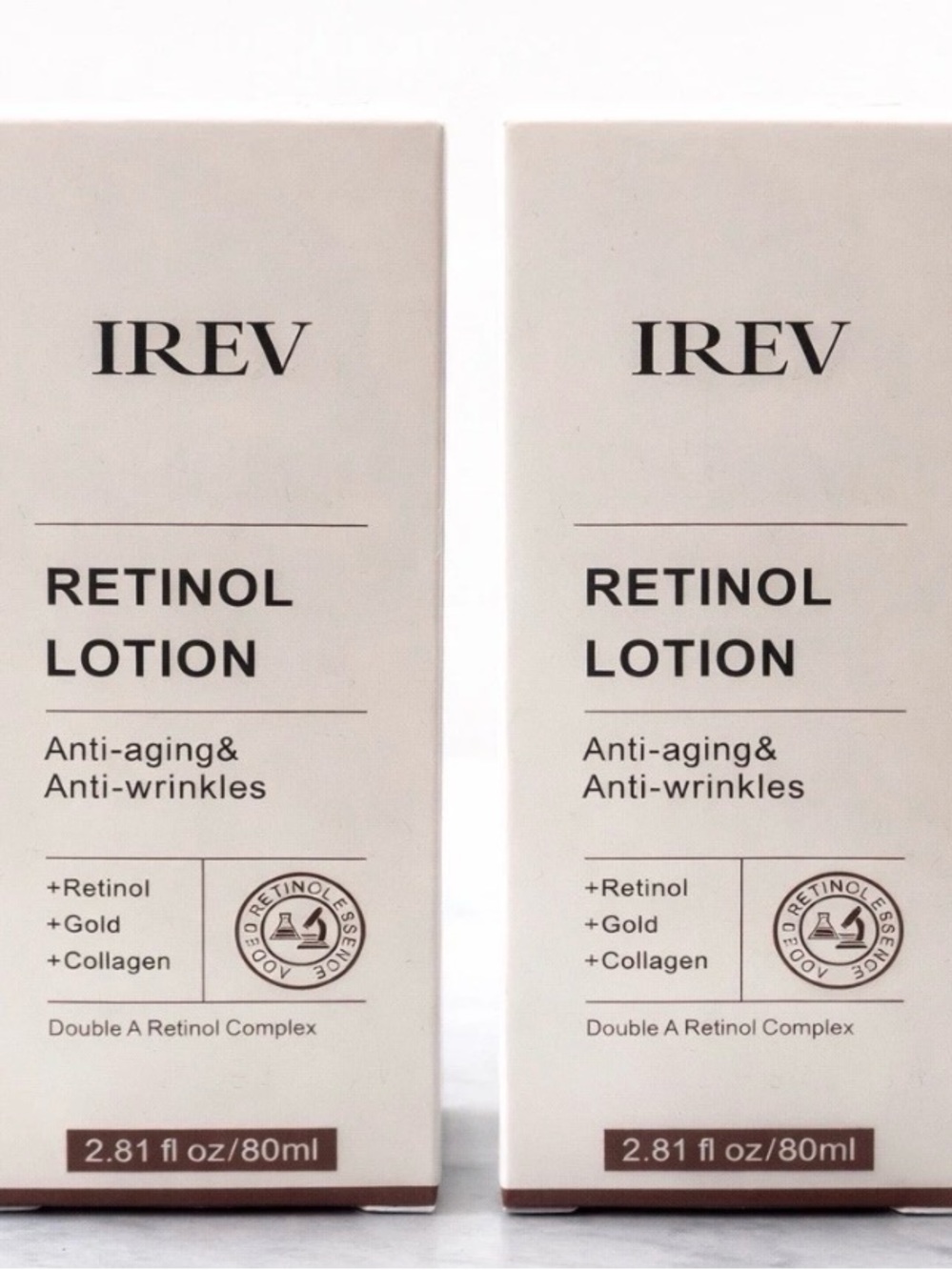 IREV Retinol Lotion Anti Aging Wrinkle Cream Collagen Gold 2.81oz Lot of 2